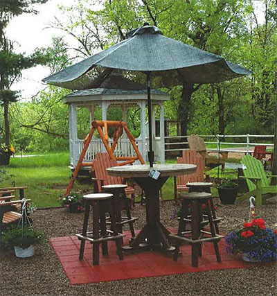 45" Round, 41" high, Pub Table  shown with 4-Pub Stools