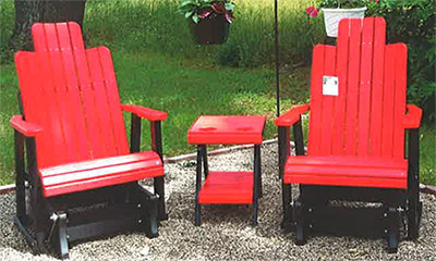 2' Gliders-Barrel Back High Back shown with 1- #16 End Tables