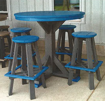 45" Round - 41" high - Pub Table shown with 4 - Pub Stool 