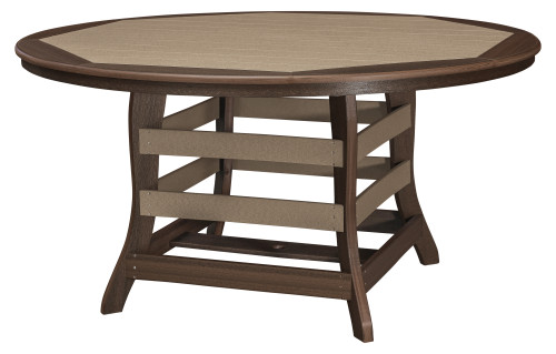 60" Rounded w/Border Table Counter Height